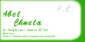 abel chmela business card